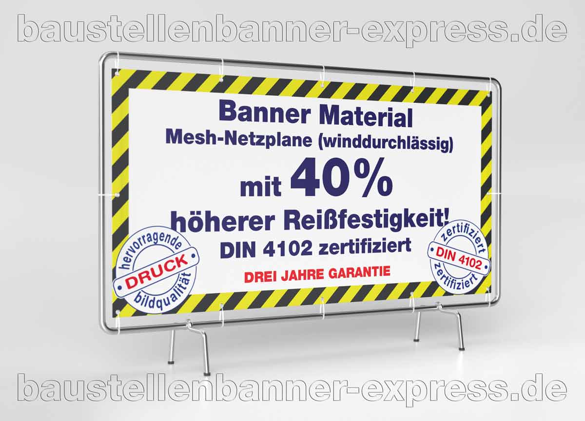 Robuste Baustellen Banner für Bauzaun Werbung