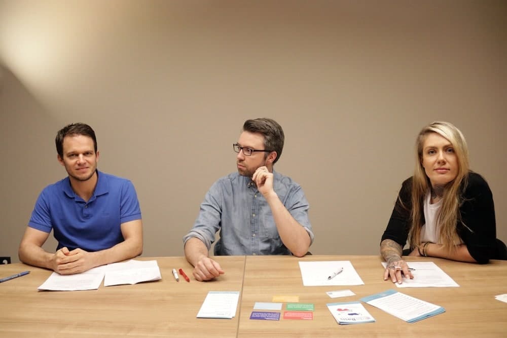 Personen (von links nach rechts): Markus Haintz, David C. Siber, Eva Rosen