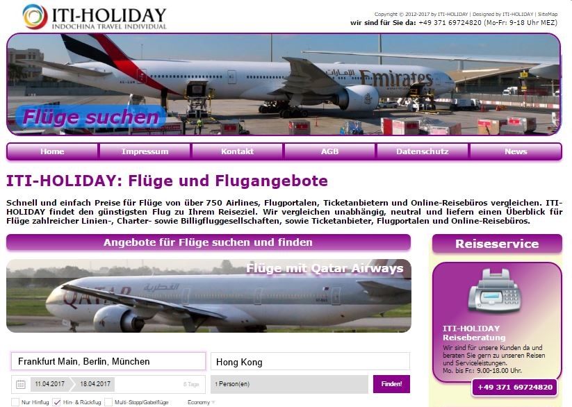 das neue ITI-HOLIDAY Reiseportal