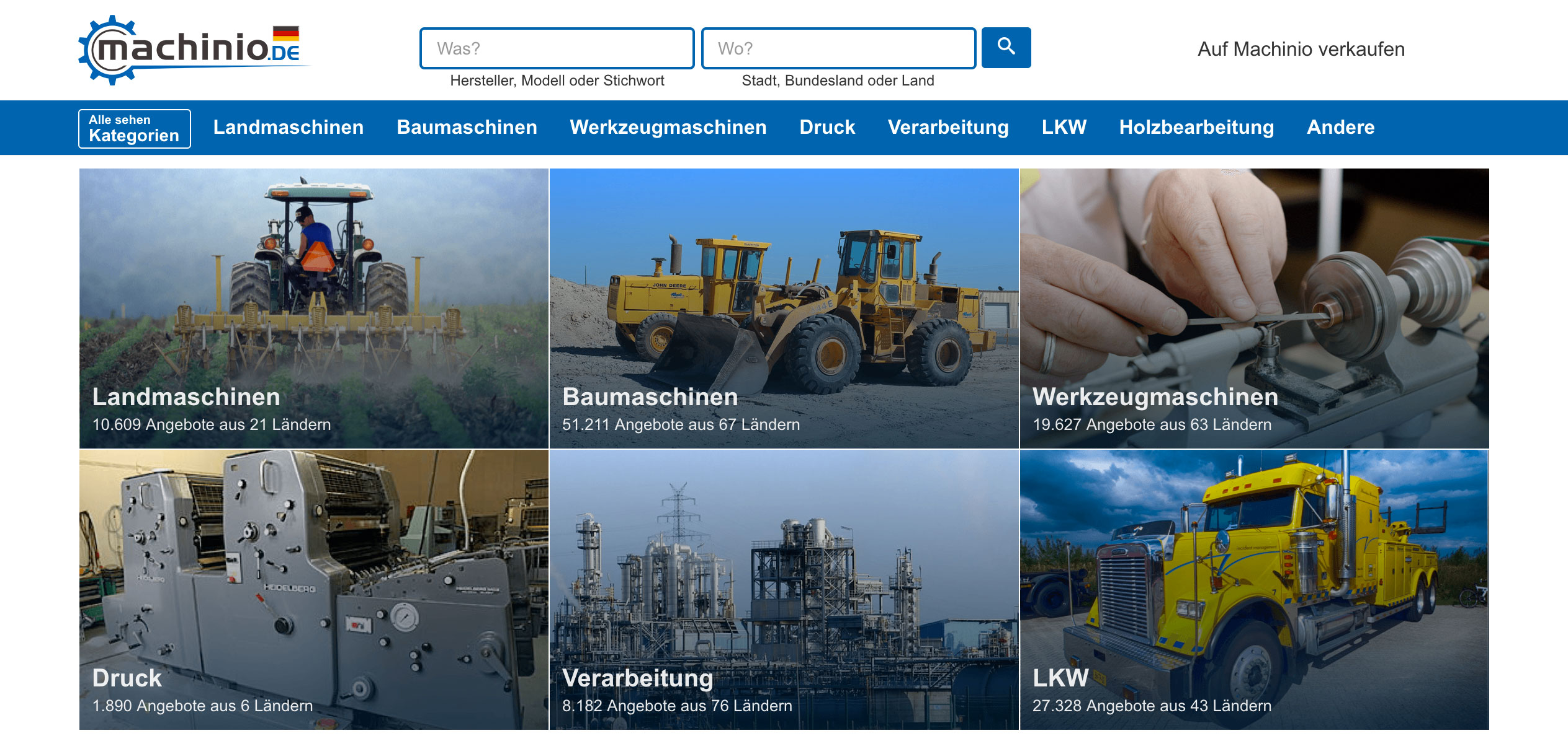 Machinio.de, website für gebrauchte Maschinen,Landwirtschaft,Baumaschinen,Drucken,Verarbeitungsmaschinen,Metallbearbeitung,Lkw's,Holzbearbeitungsmaschinen,baumaschinenmarkt,
